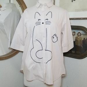 NWT Lemonade Cat Button Up Shirt
